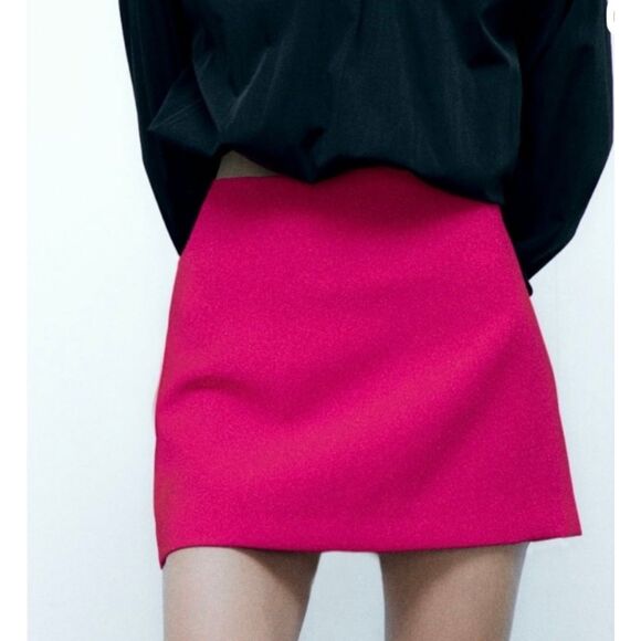 ZARA MINI SKIRT PINK XS - Picture 1 of 3